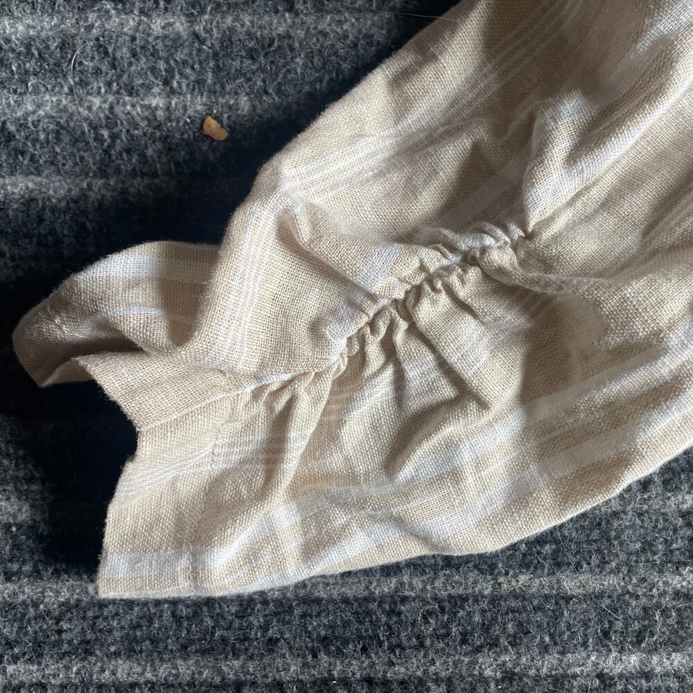 Ellen Tracy Linen Tan and White Striped Blazer Size L NWT Linen Blend - Picture 3 of 8